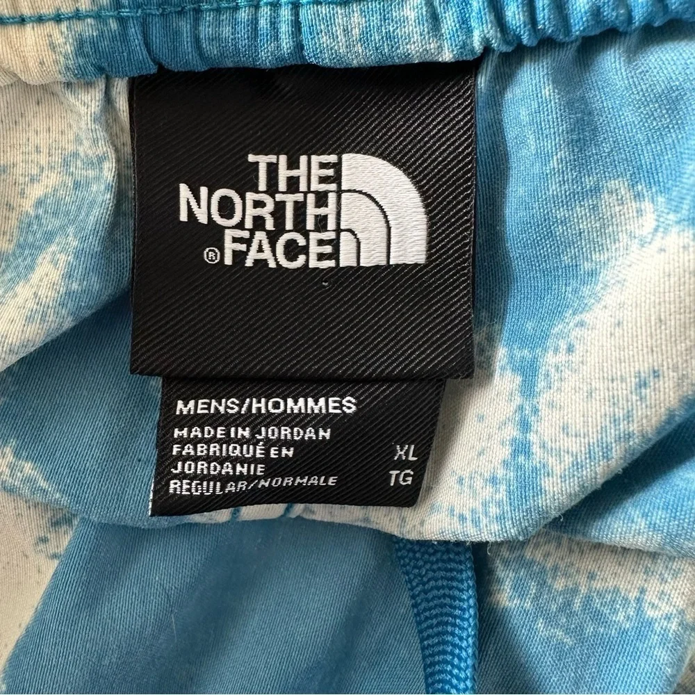 The North Face Men’s Class V Pull On Shorts Retro Blue Tie-Dye Printed Size XL